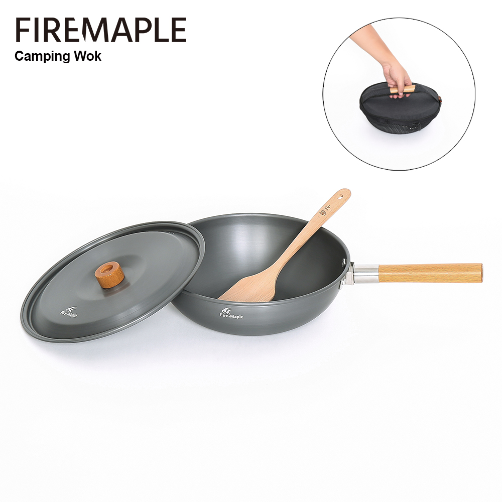 Camping Cooking On Fire - Wok de acampada de arce de