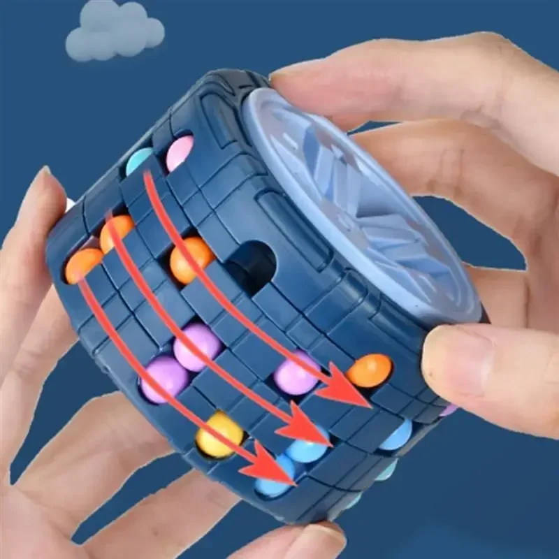 Fire Starter Cube - Juguete de cubo cilíndrico 3D, giroscopio