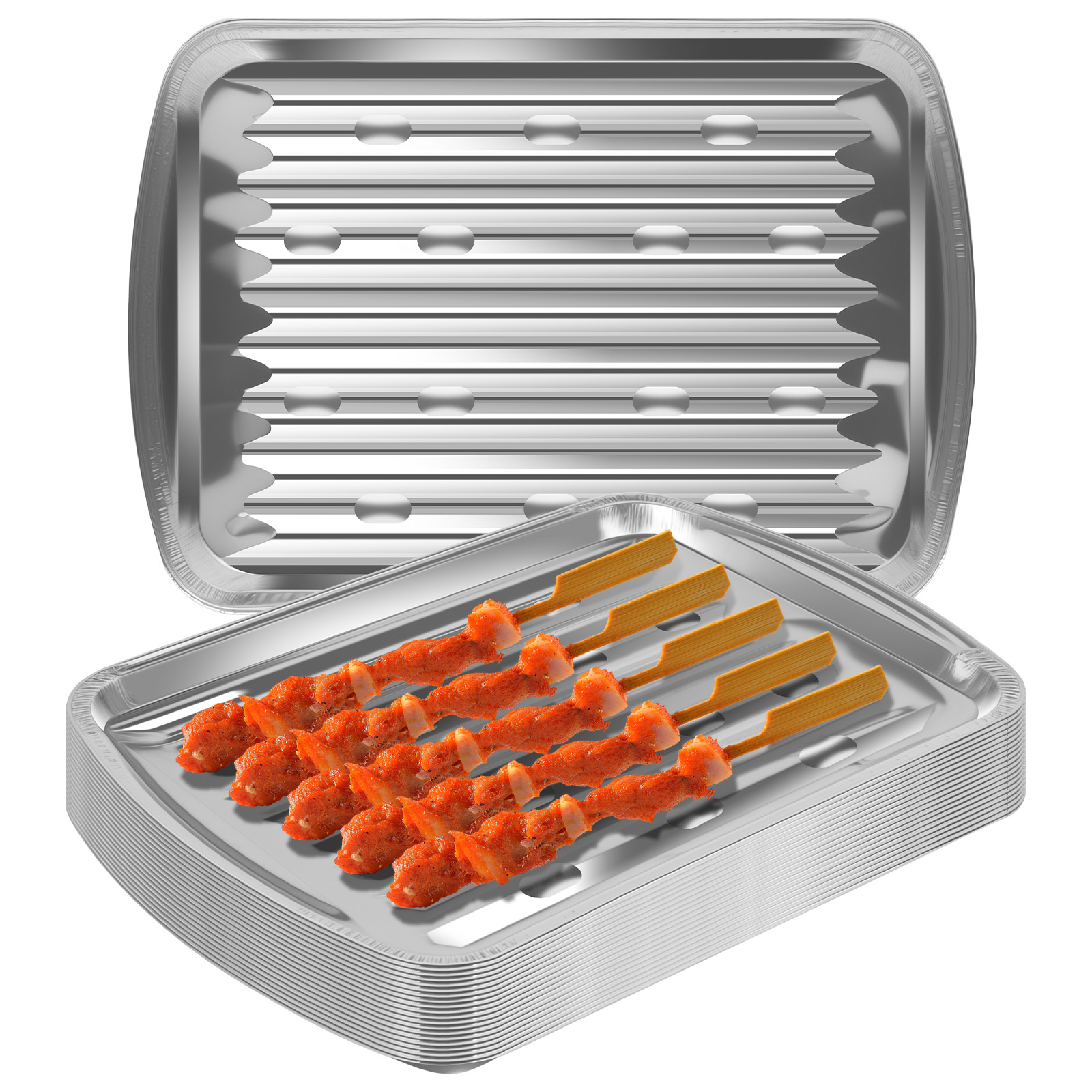 Camping Cooking Bbq - Bandejas de papel de aluminio, sartenes