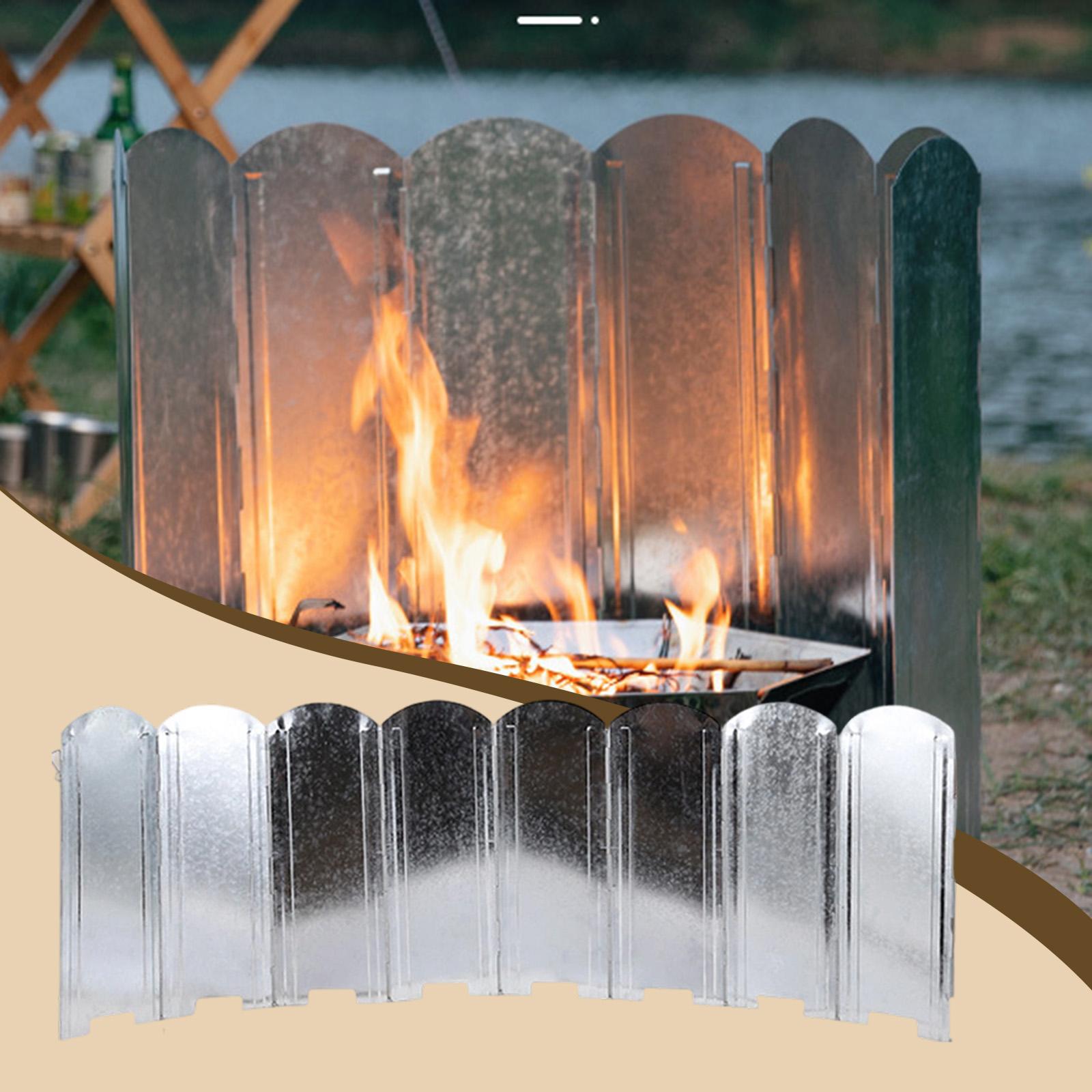 Camping Cooking Wind Blocker - Paravientos Portátil de Hierro Plegable para