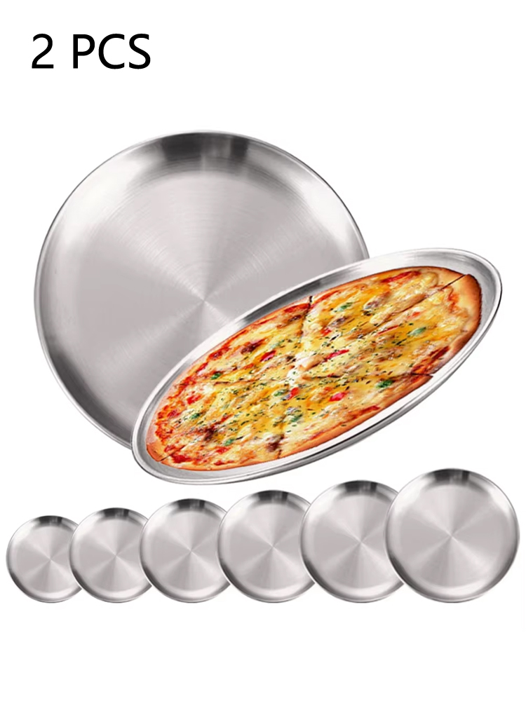 Camping Cooking Meals - 2 Platos Redondos de Acero Inoxidable