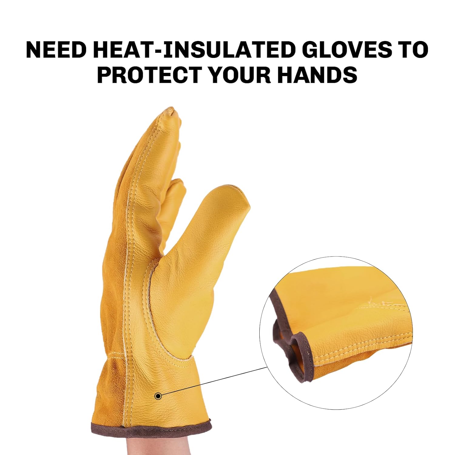 Guantes de trabajo de cuero de - Camping Cooking Fire reseña y precio