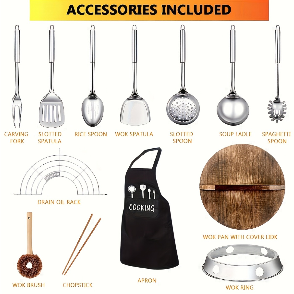Wok de hierro fundido de 12.6  - Camping Cooking Vegetables reseña y precio
