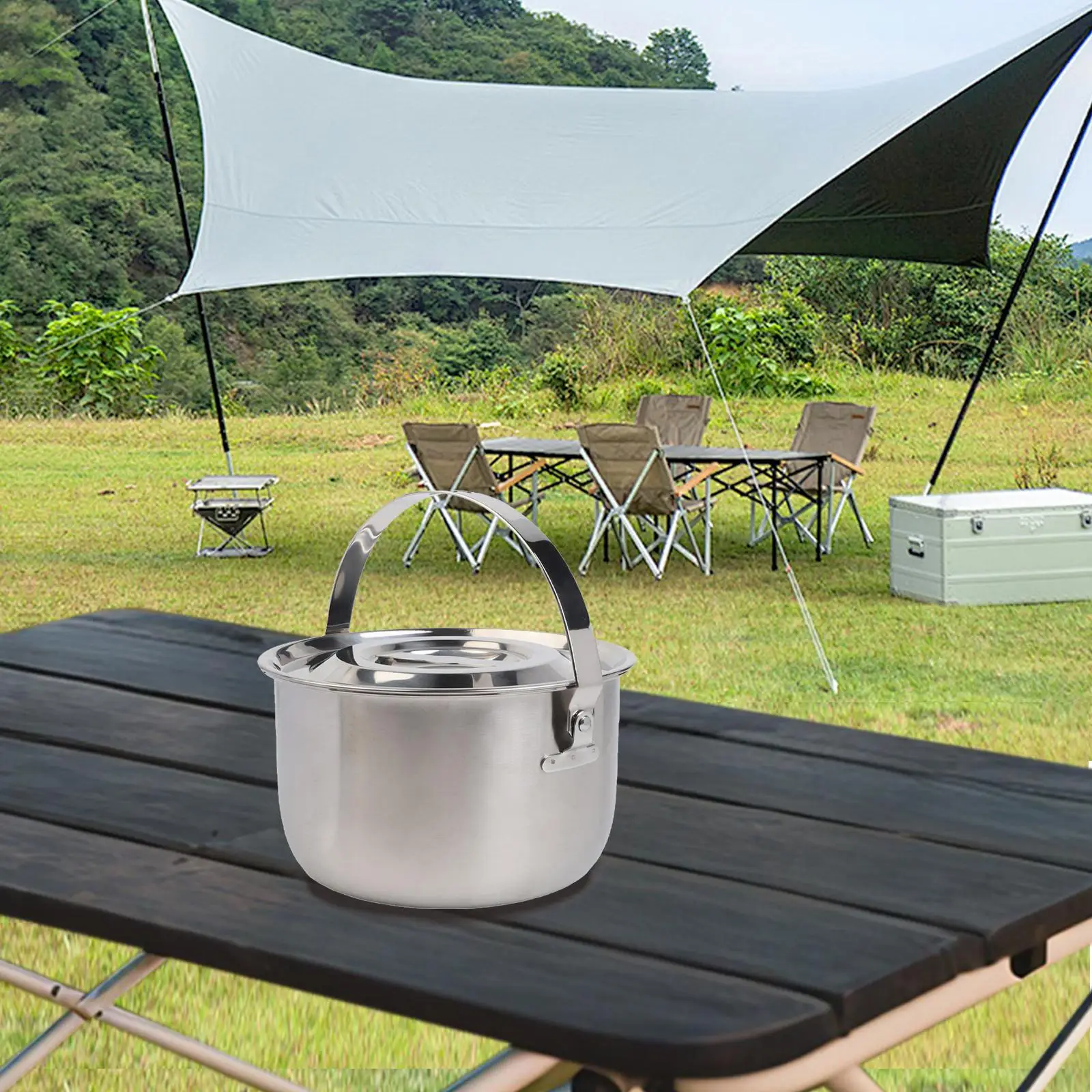 Olla de camping de acero inoxi - Camping Cooking Meals reseña y precio