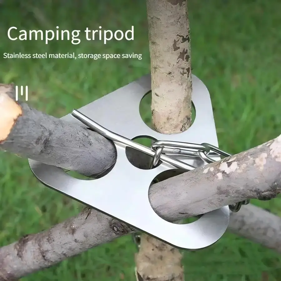 Trípode portátil de acero inox - Camping Cooking Hanger reseña y precio