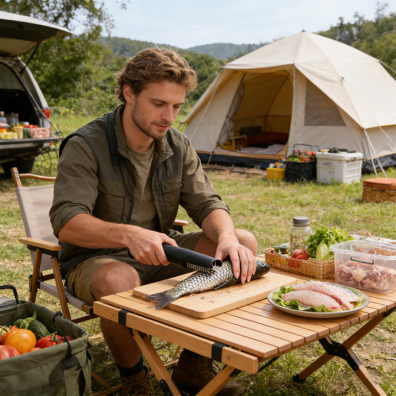 Descamador de Pescado Inalámbr - Camping Cooking Meals reseña y precio