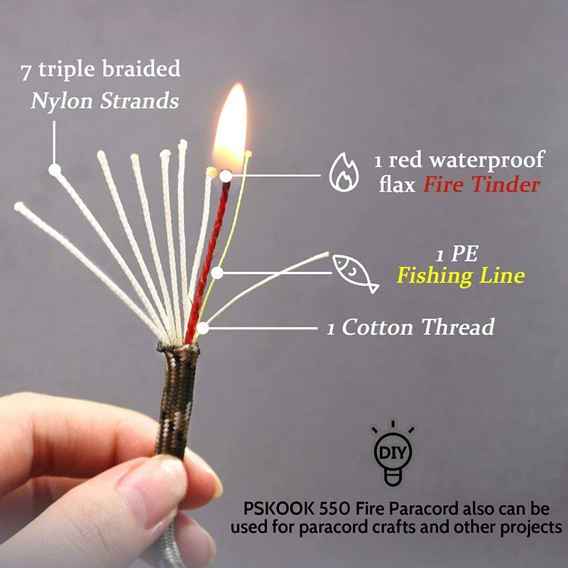 Paracord 550 de 10 núcleos, he - Camping Cooking Fire reseña y precio