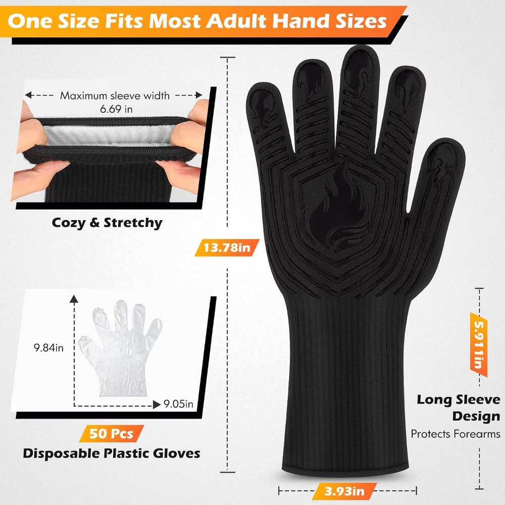 Guantes para Barbacoa, 1472 °  - Camping Cooking Bbq reseña y precio